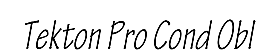 Tekton Pro Condensed Oblique Font Download Free